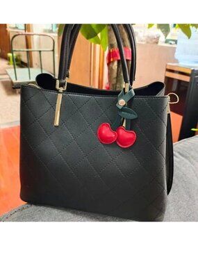 Cherry Bag Charm Purse Trendy Stylish Glam Leather Bomb Sexy Y2K Sexy Bomb Cute